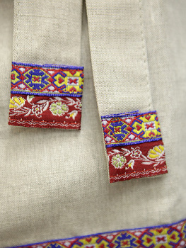 Косоворотка мужская льняная бежевая, XS-XXL