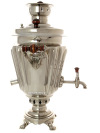 Комбинированный самовар 5 литров никелированный "конус" граненый, арт. 331015