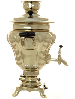 Электрический самовар 3 литра латунный "груша" с автоматическим отключением при закипании, арт. 130288к