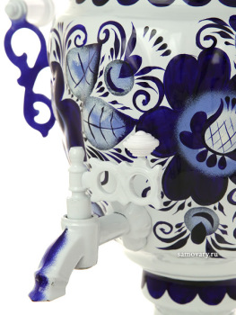 Электрический самовар 3 литра с художественной росписью "Гжель" желудь, арт. 170003