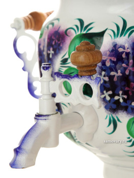 Электрический самовар 3 литра с художественной росписью "Сирень на белом фоне", арт. 191986