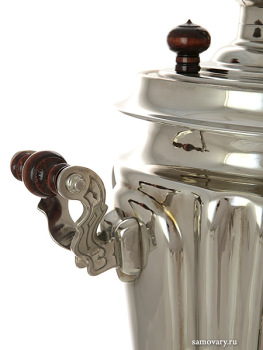 Комбинированный самовар 5 литров никелированный "конус" граненый, арт. 331015