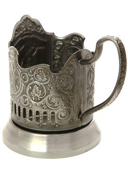 Никелированный Кольчугинский подстаканник "Комбат"