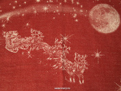 Полотенце "Новогоднее" красное без кружева, 50х70