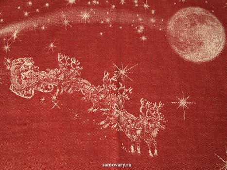 Полотенце "Новогоднее" красное без кружева, 50х70