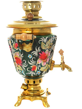 Набор самовар электрический 3 литра с художественной росписью "Розовые лилии", арт. 155629