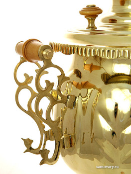 Самовар угольный (жаровый, дровяной) 4,5 литра желтый "шар"  для нанесения логотипа компании, арт. 250528