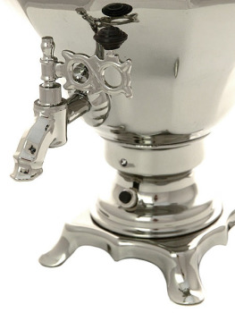 Электрический самовар 3 литра никелированный "Конус-тюльпан" с автоматическим выключением, арт. 130290к