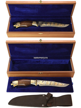 Сувенирный нож "Бриз" в кожаных ножнах, Златоуст