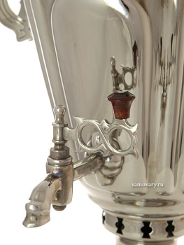 Комбинированный самовар 5 литров никелированный "конус" граненый, арт. 331015