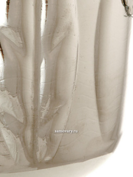 Угольный самовар 5 литров никелированный "цилиндр" "Листья", арт. 220541