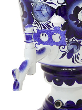 Электрический самовар 4 литра с художественной росписью "Гжель" с автоматическим отключением после закипания, арт. 140639к