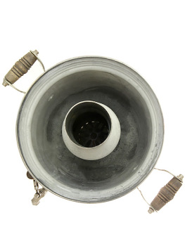 Угольный самовар 7 литров "цилиндр" никелированный произведен в середине XX века  в Туле, арт. 421374