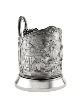 Кольчугинский никелированный подстаканник "Купчиха"