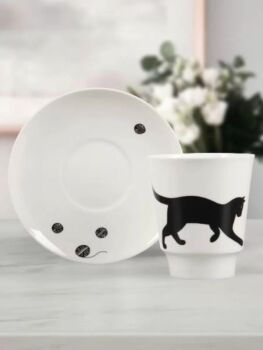 Чашка с блюдцем 165мл, "Майская" рисунок "Веселый клубочек", Императорский фарфоровый завод