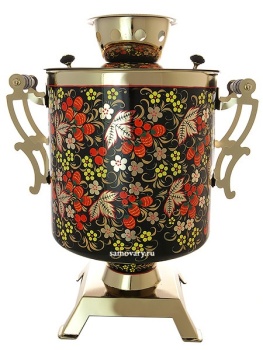 Самовар электрический 25 литров с художественной росписью "Хохлома" с автоматическим отключением при закипании, арт. 124547а