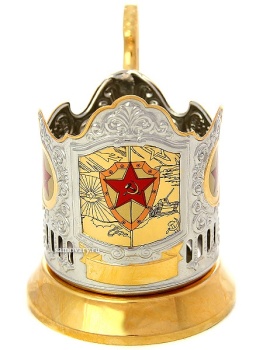 Подстаканник с позолотой обезличенный для нанесения цветного логотипа