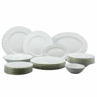 Сервиз столовый 6/24 форма "Нега" рисунок "Платиновая лента", Императорский фарфоровый завод