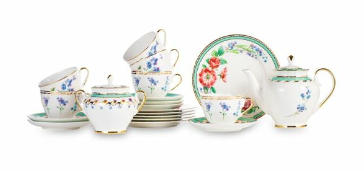 Сервиз чайный, форма "Весенняя-2" рисунок "Улыбка флоры", 20 предметов 6 персон, Императорский фарфоровый завод