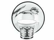 Чашка с блюдцем чайная форма "Юлия", рисунок "Сысоев. Волшебный сад IV", Императорский фарфоровый завод