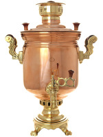 Угольный самовар 5 литров "цилиндр" латунь-медь, арт. 220027