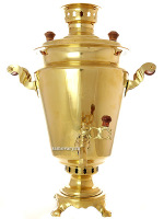 Комбинированный самовар 5 литров желтый "конус", арт. 320540