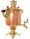 Угольный самовар 7 литров "цилиндр" латунь-медь, арт. 220028