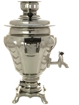 Электрический самовар 3 литра никелированный "Репа" с автоматическим отключением при закипании, арт. 130286к