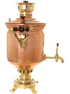 Угольный самовар 7 литров "цилиндр" латунь-медь, арт. 220028