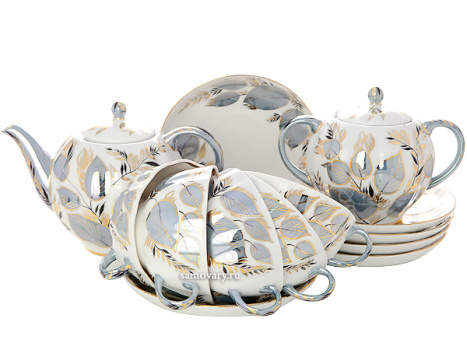 Сервиз чайный форма "Тюльпан", рисунок "Лунный" 6/20, Императорский фарфоровый завод